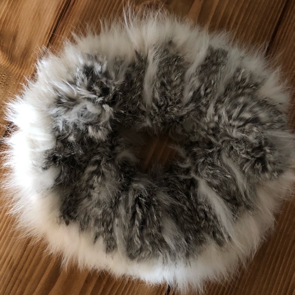 Rabbit fur infinity scarf